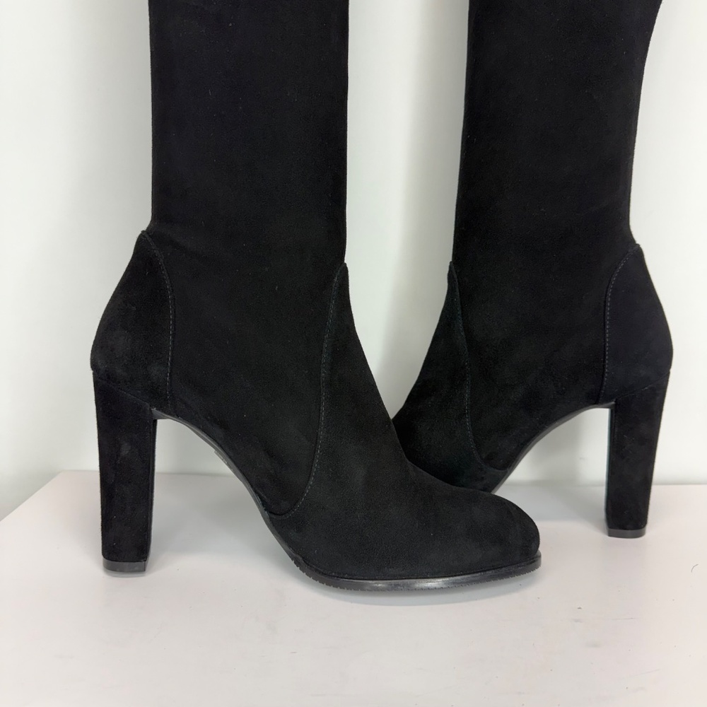 New Stuart Weitzman Highland Over The Knee Boot Black Suede Sz 9 - Picture 12 of 16